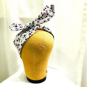 Owl Talk Red White and Blue Wired Dolly Bow